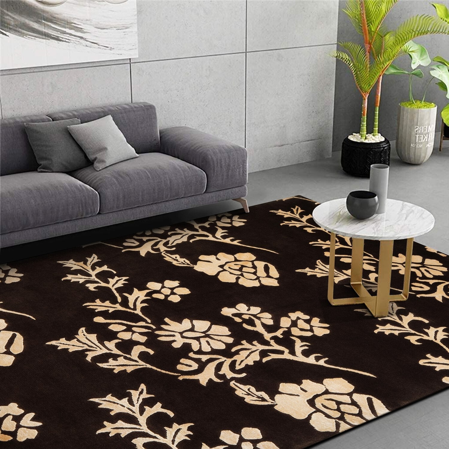 FLORAL NEPALI BROWN CARPET