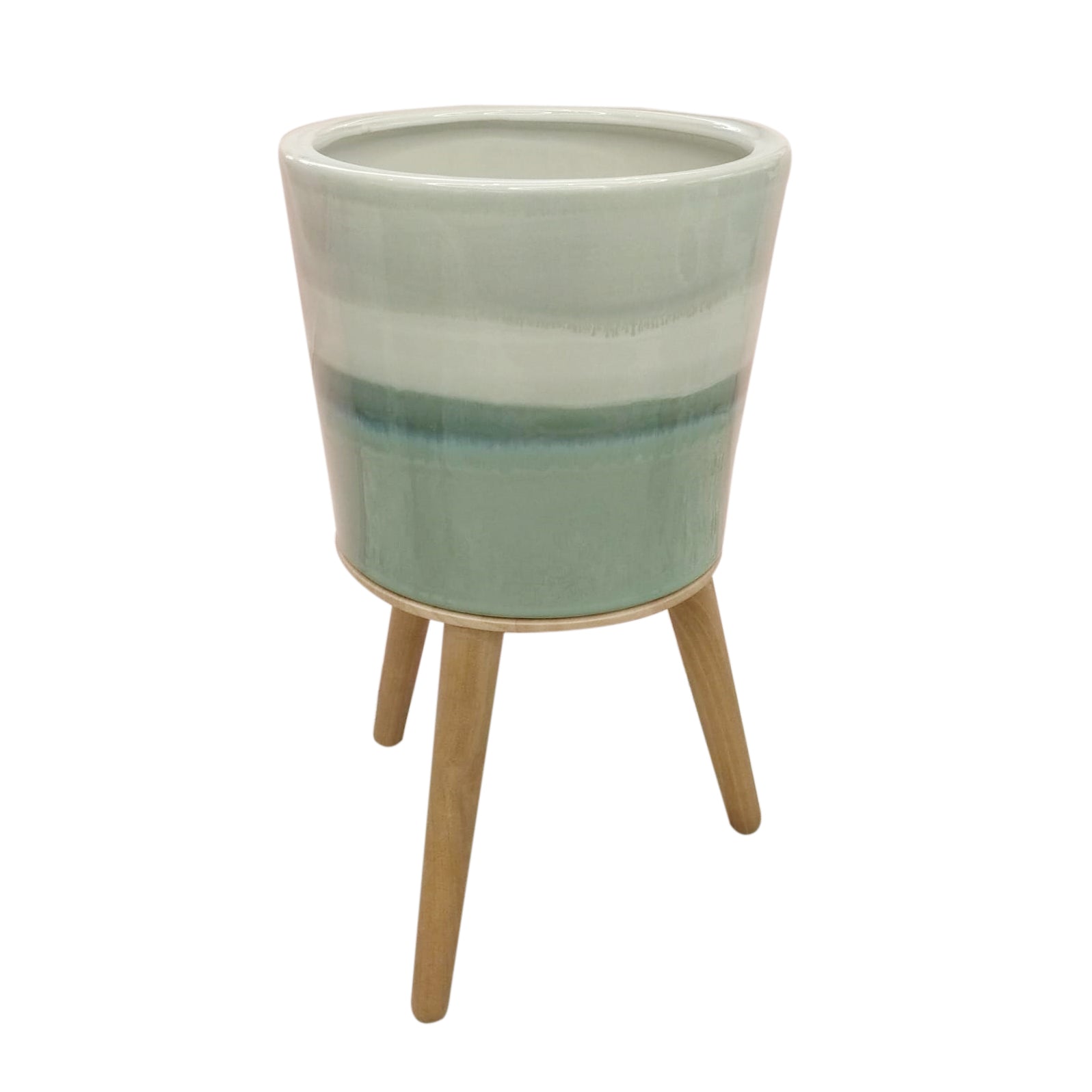 OMBER GREEN CERAMIC PLANTING POT HOME DECOR