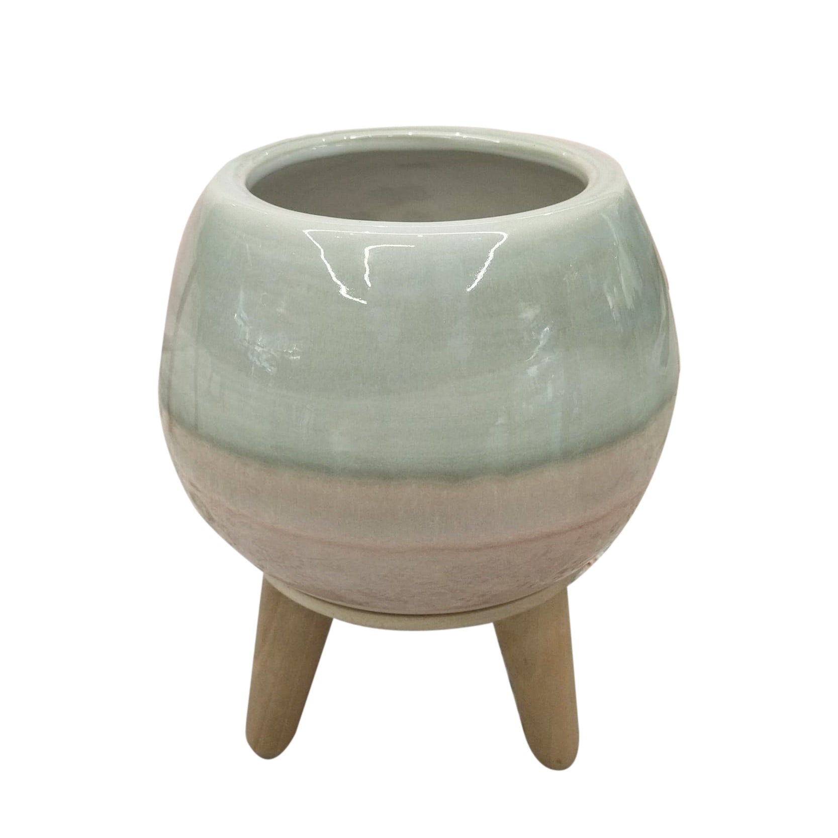 MELANGE GREEN CERAMIC PLANTING POT HOME DECOR