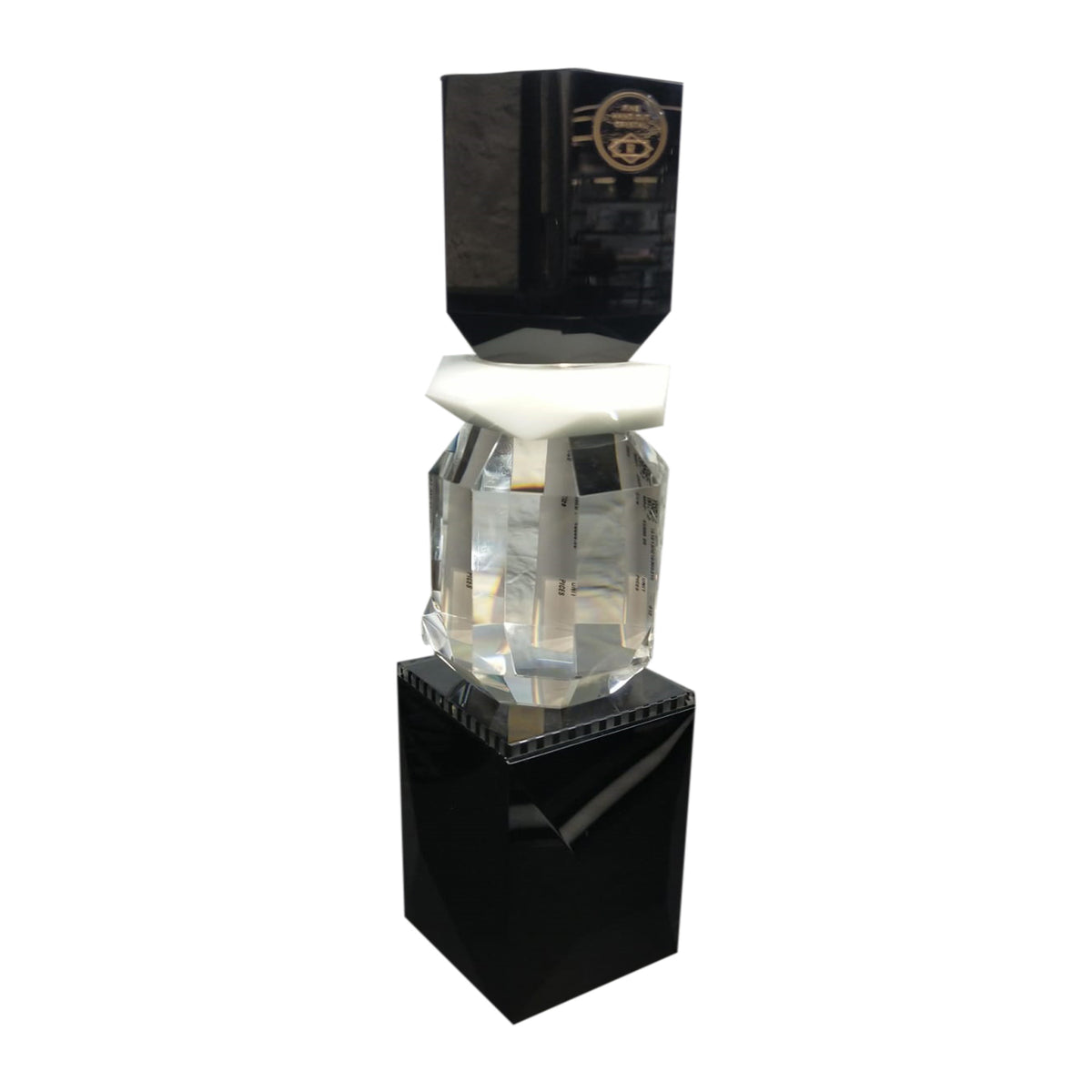 VEGAS GLASS WHITE BLACK CLEAR CANDLE HOLDER HOME DECOR