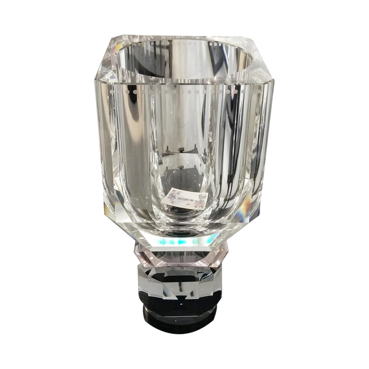 UTHA CLEAR ROSE BLACK VASE HOME DECOR