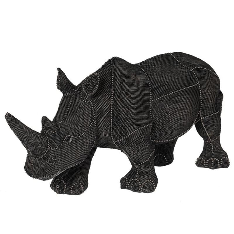 BLACK TEXTURED STUDDED RHINO HOME DECOR