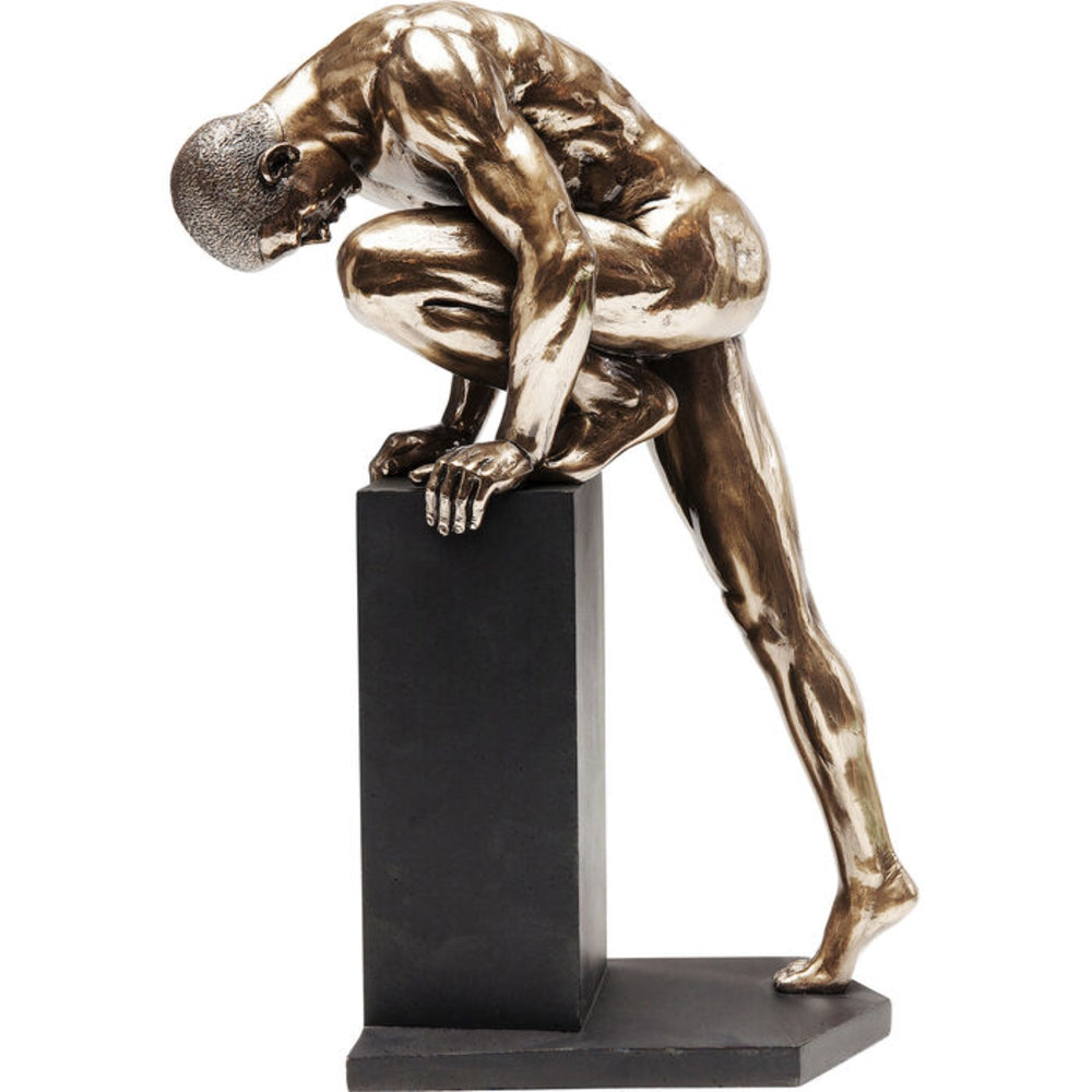 NUDE MAN STAND BRONZE 35CM HOME DECOR
