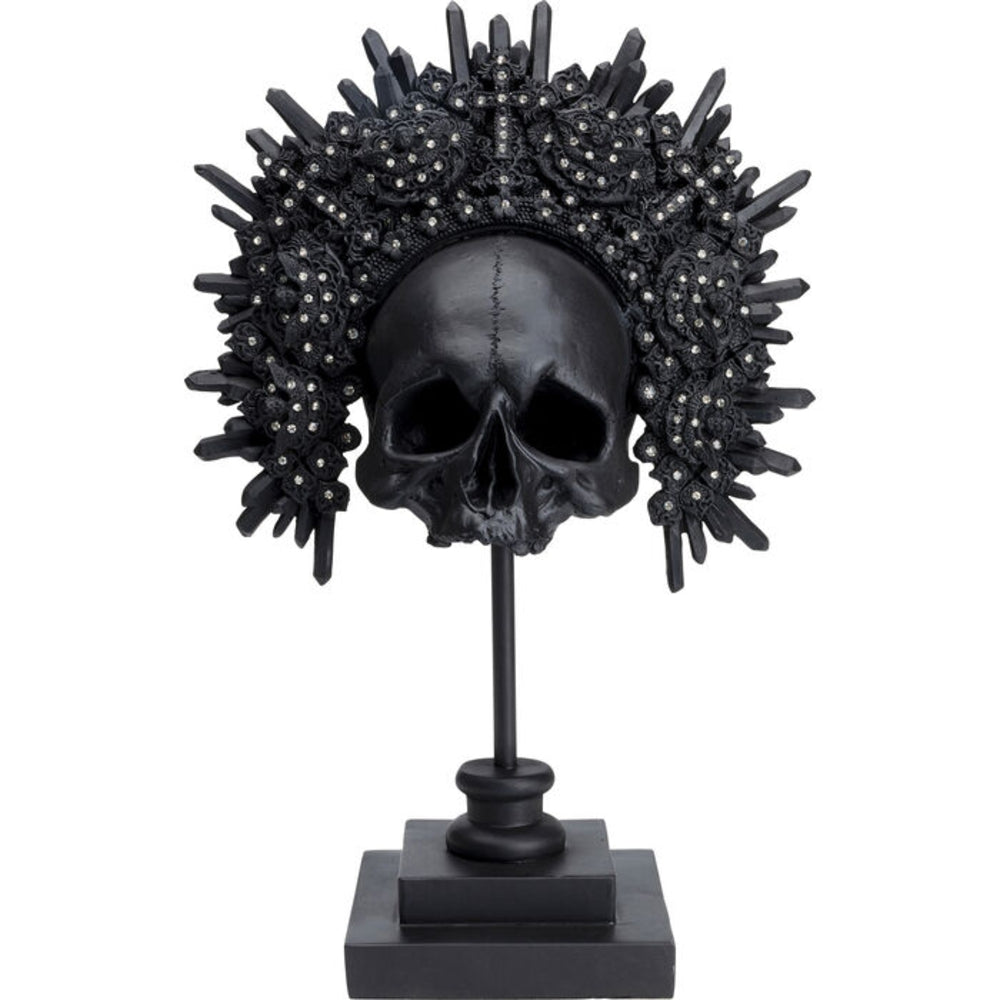 KING SKULL BLACK OBJECT 49CM HOME DECOR