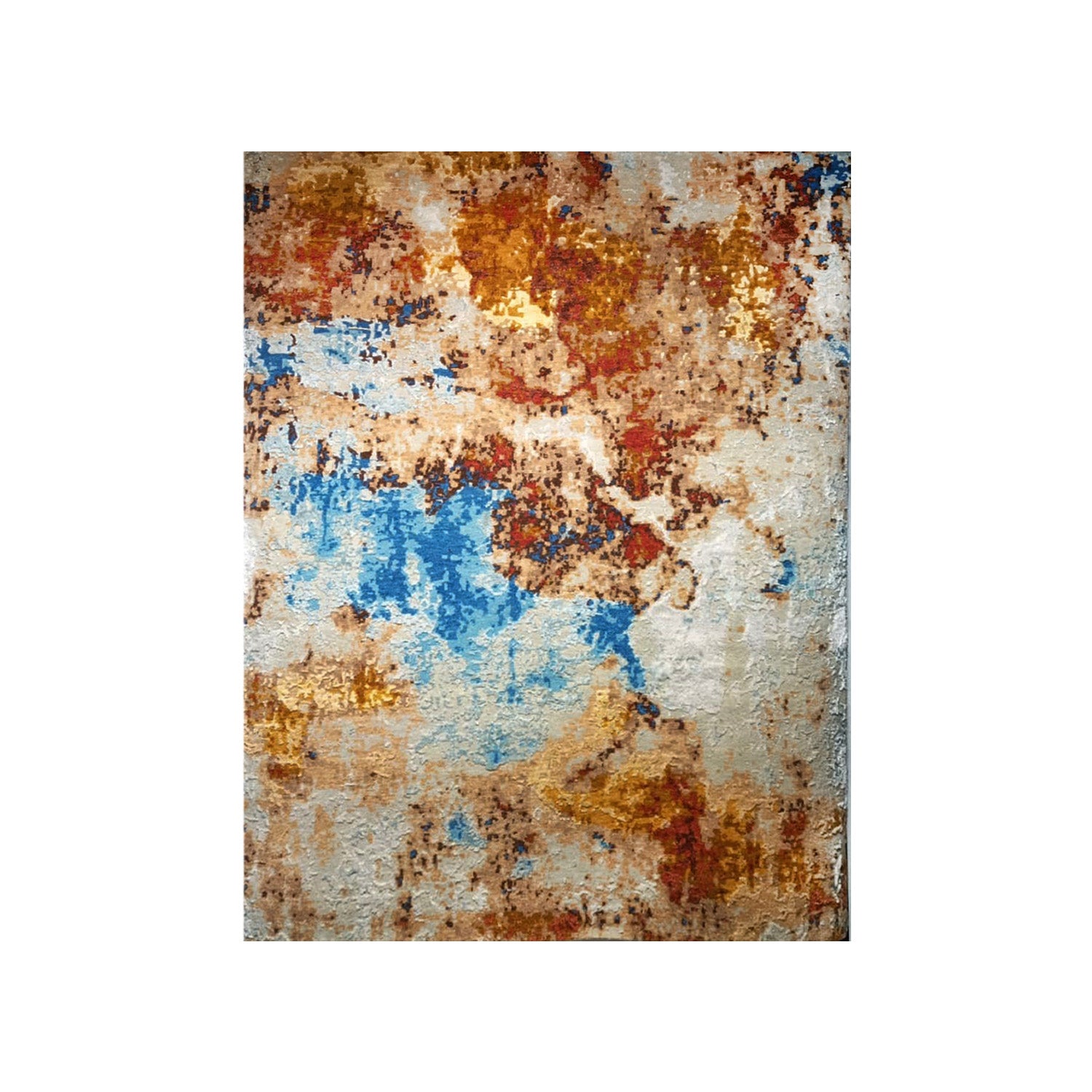 WOOL & BAMBOO RED MODERN SILK CARPET