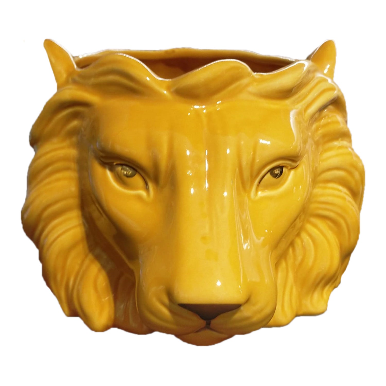 VIMIN MUSTARD LION HEAD POT HOME DECOR