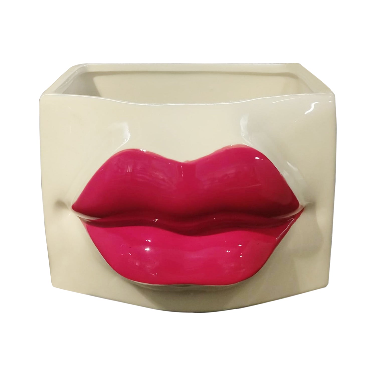QUADRA LABBRA CERAMIC RED LIPS SQUARE HOME DECOR