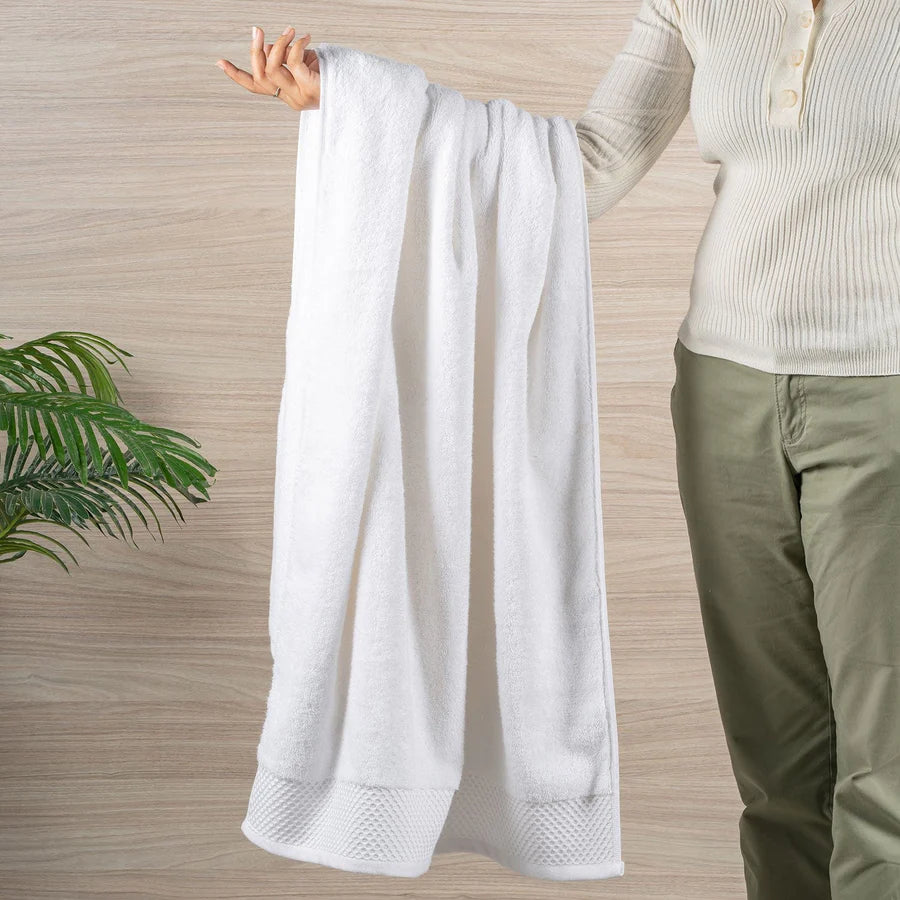 HIS & HER MICRO MODAL WHITE BATH TOWEL