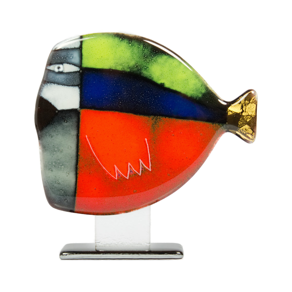 STANDING BIG FISH RED GOLD HOME DECOR