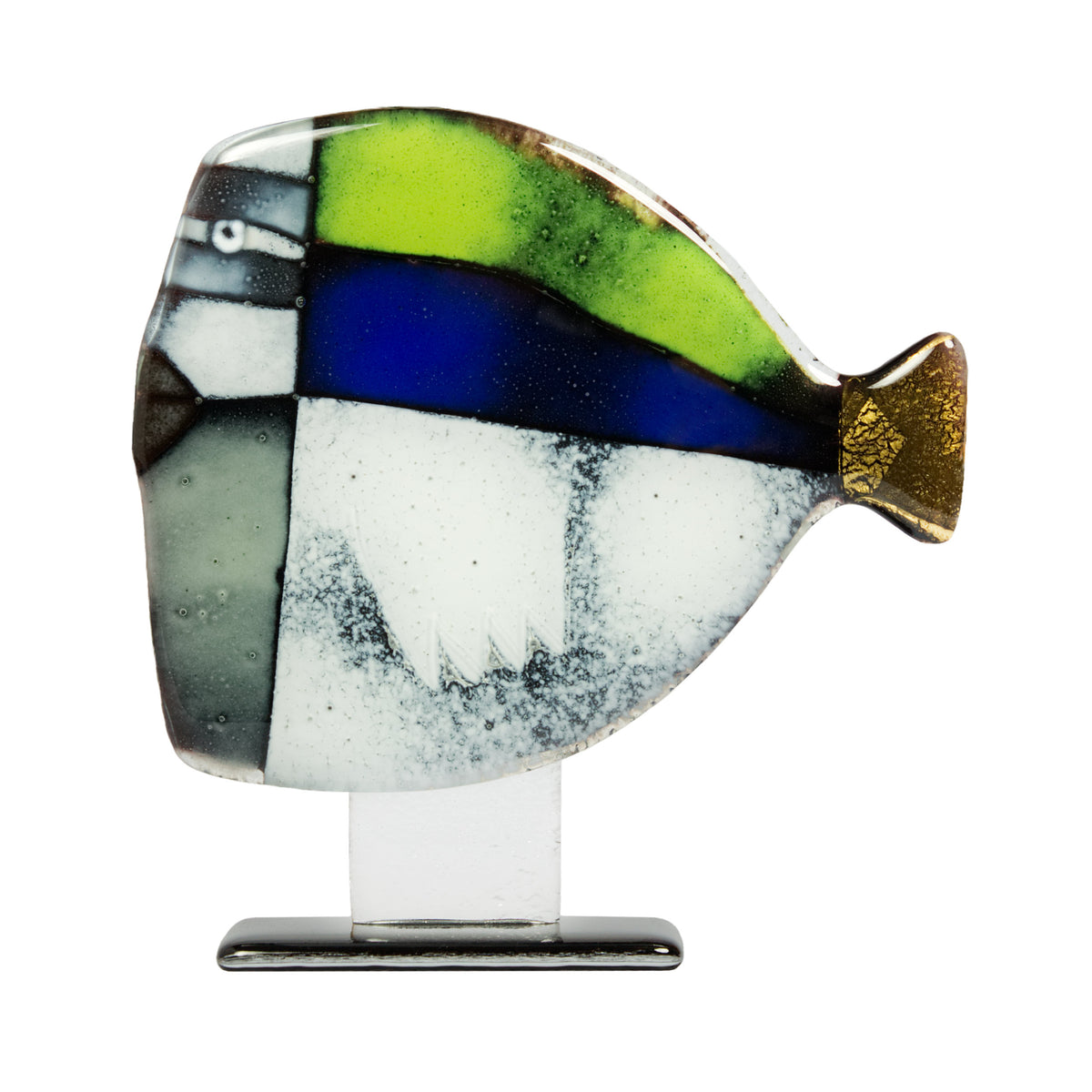 STANDING BIG FISH WHITE GOLD HOME DECOR