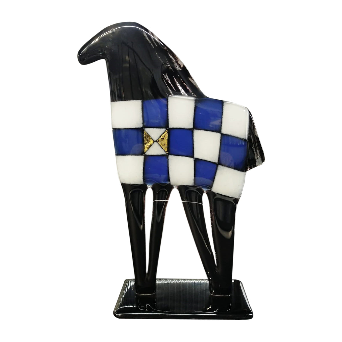 BLACK STANDING BLUE HORSE HOME DECOR