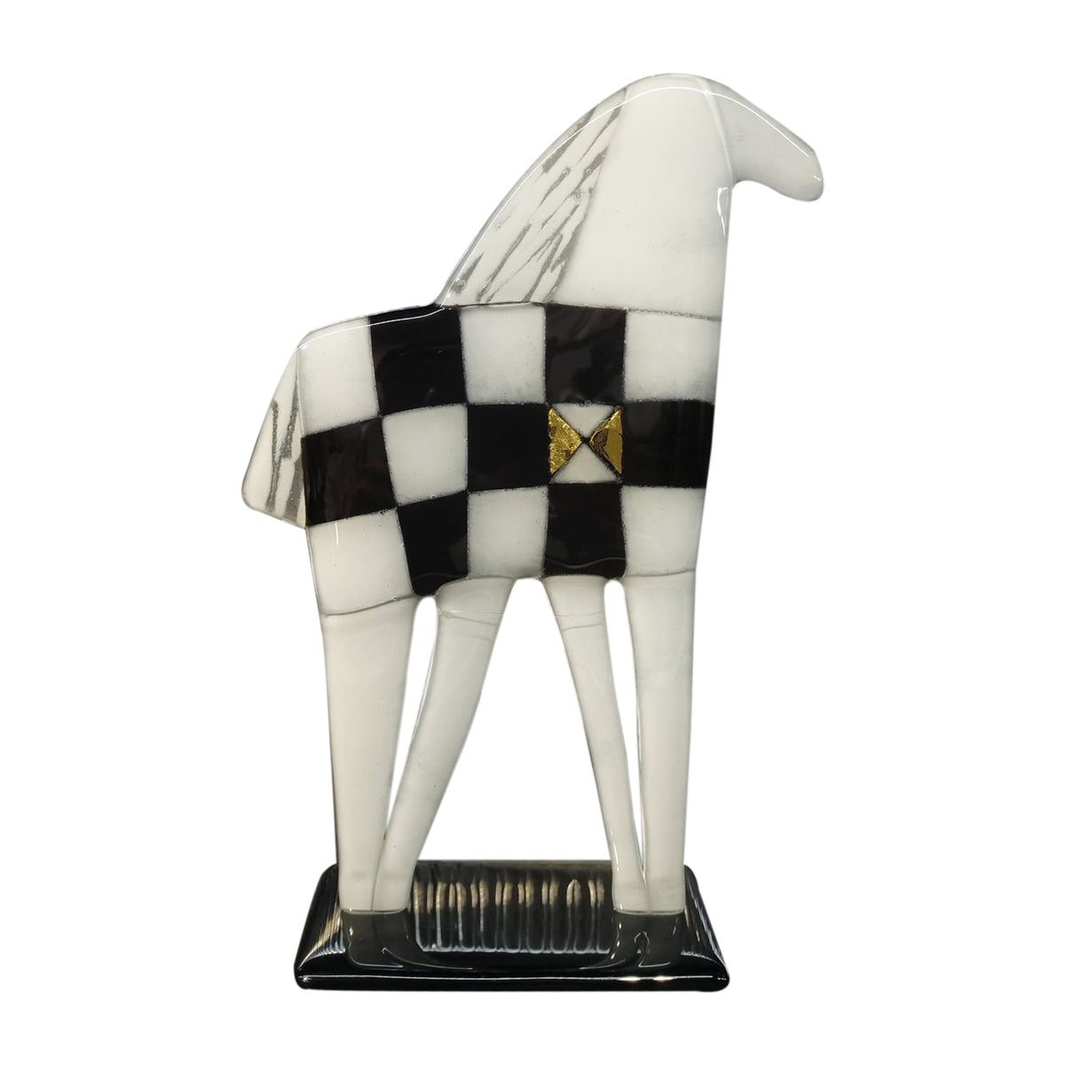 BLACK & WHITE STANDING HORSE HOME DECOR