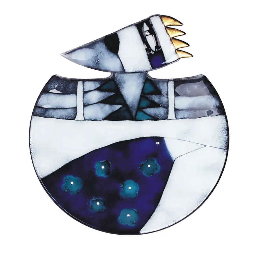 BLUE WHITE HEAD PLATTER HOME DECOR