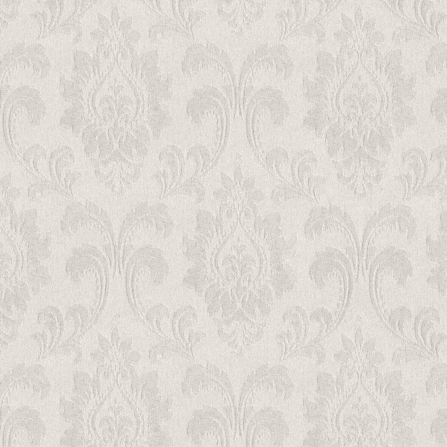 POLY JAQUARD DAMASK WHITE CURTAIN FABRIC