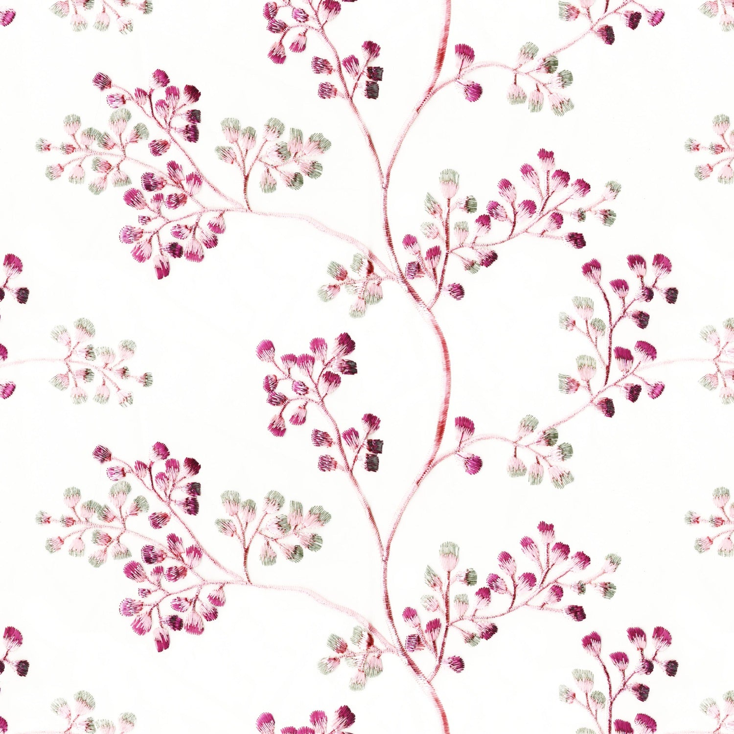 ARRENT SNOW PINK LEAFS SHEER FABRIC