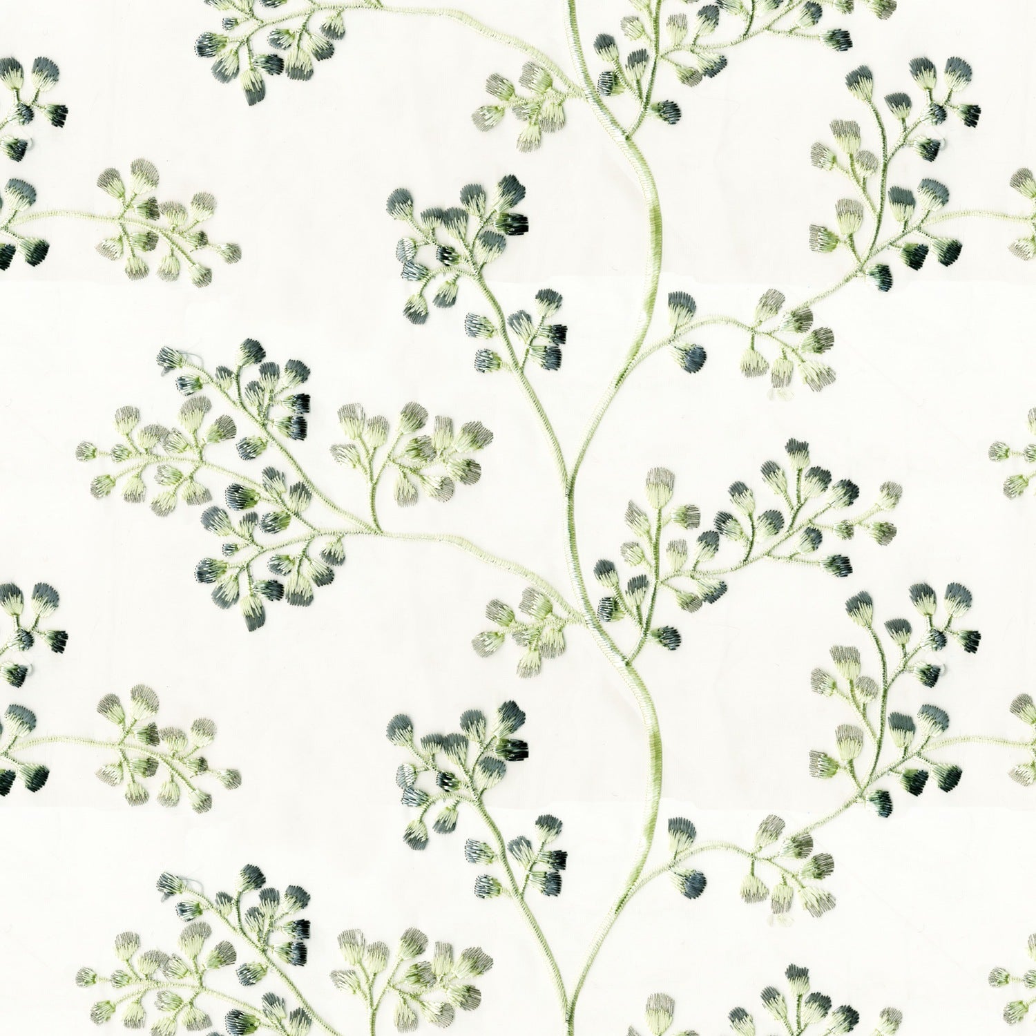 ARRENT SNOW GREEN LEAFS SHEER FABRIC