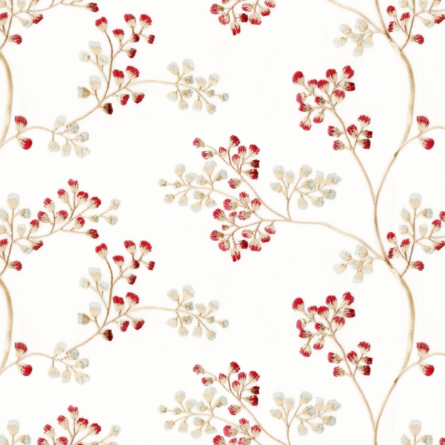 ARRENT SNOW RED LEAFS SHEER FABRIC