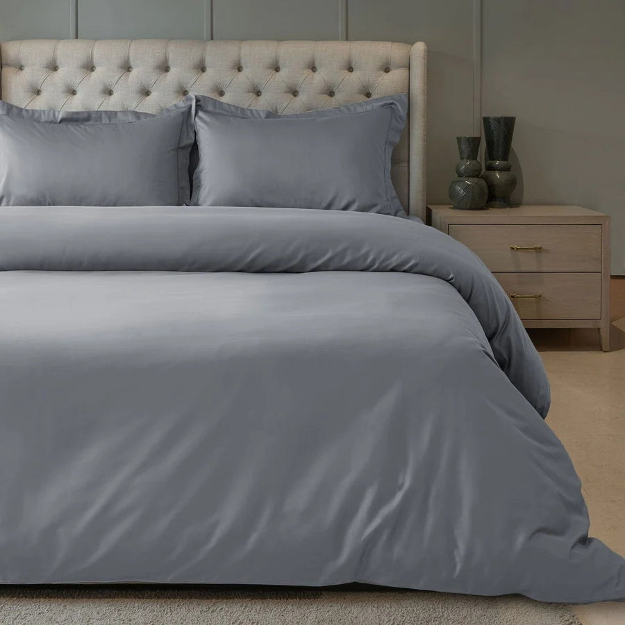 SUPIMA COTTON 900 TC GREY PLAIN DOUBLE BEDSHEET