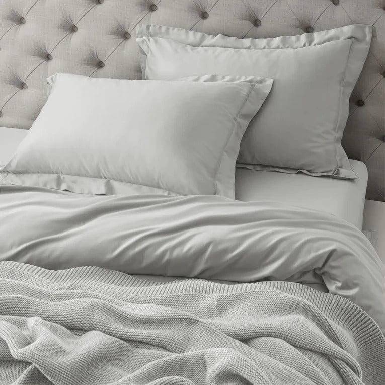SUPIMA COTTON 900 TC SILVER PLAIN DOUBLE BEDSHEET