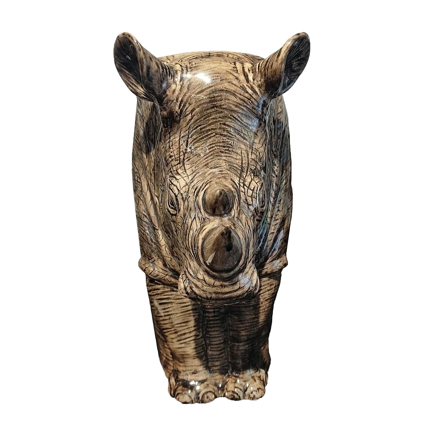 BROWN RHINO FLOWER VASE HOME DECOR