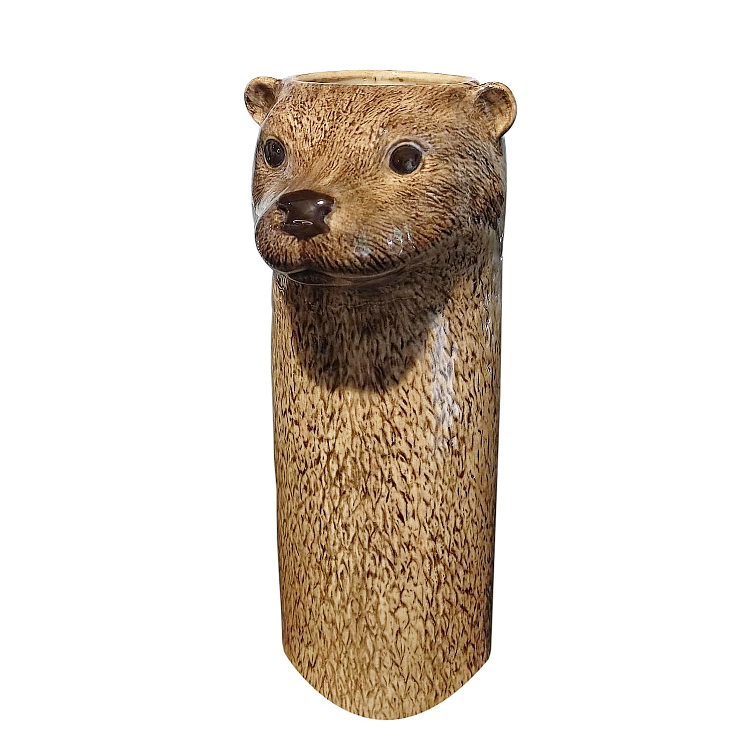 BROWN OTTER FLOWER VASE HOME DECOR