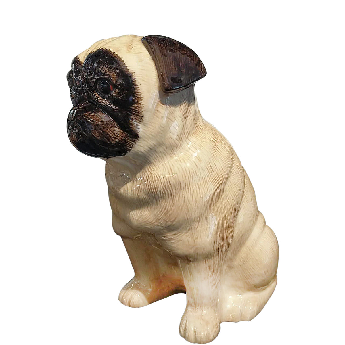 PUG FLOWER FAWN LARGE VASE HOME DECOR