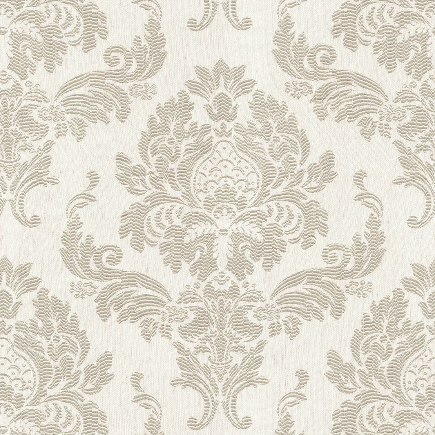 D CREAM ABSTRACT CURTAIN FABRIC