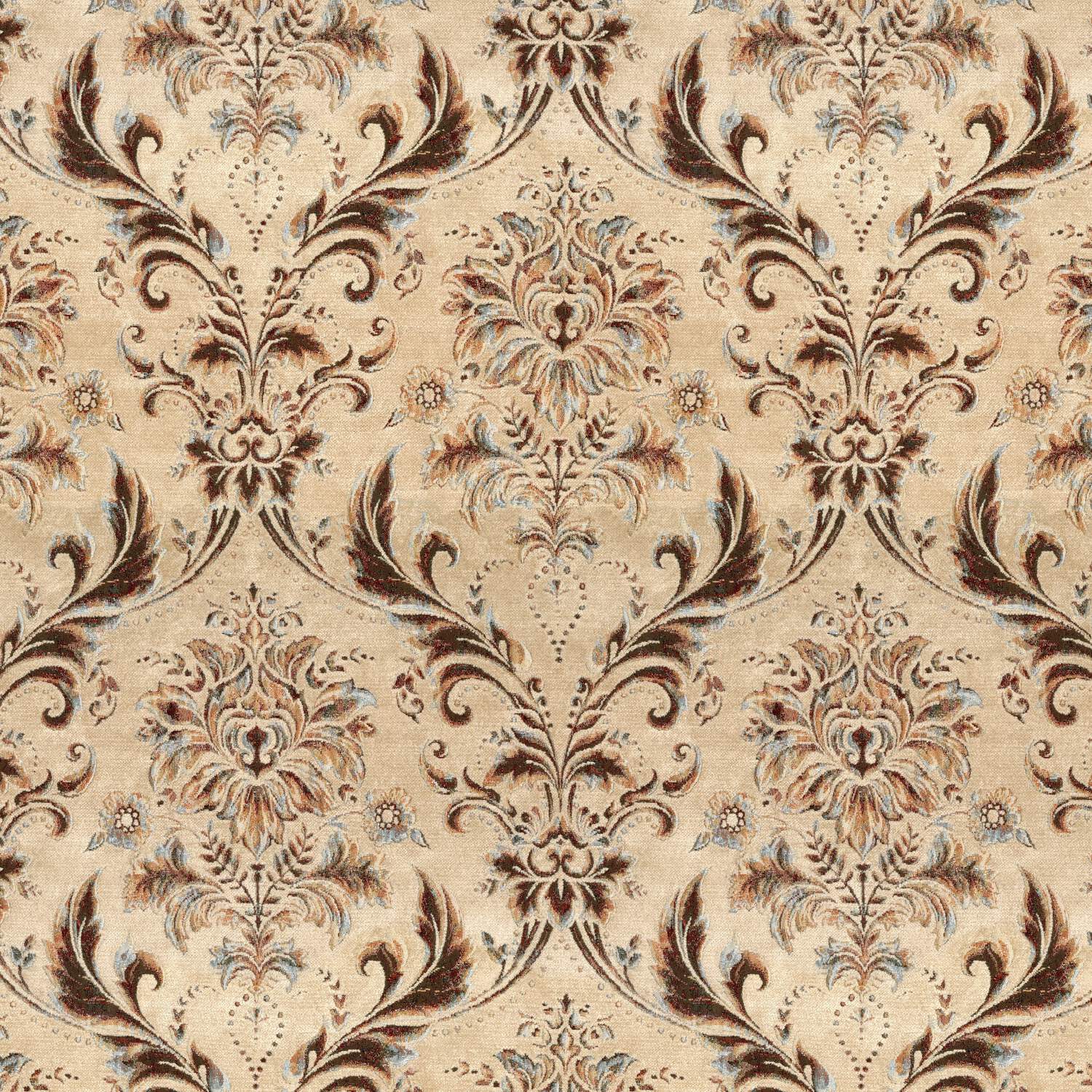 BERRY DMSK LIGHT BROWN FLORAL SOFA FABRIC