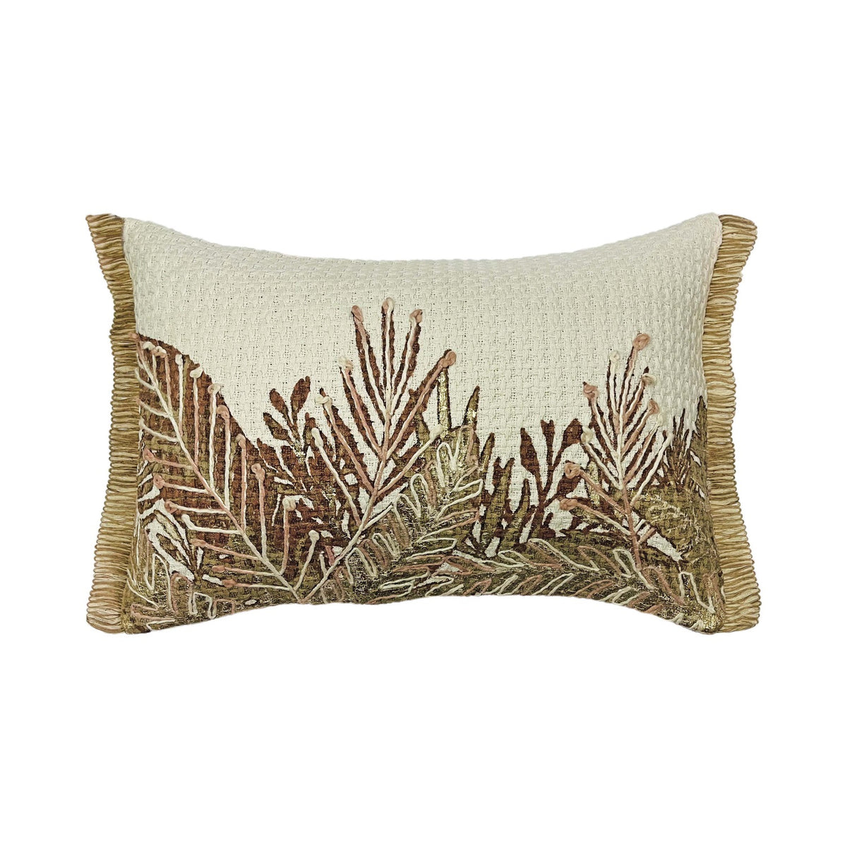 TR BROWN FOIL EMBROIDERY CUSHION COVER