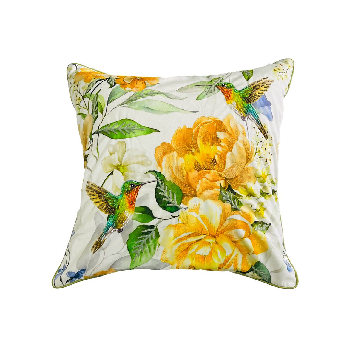 YELLOW COLOURFULL PARROT PLAIN CUSHION COVER
