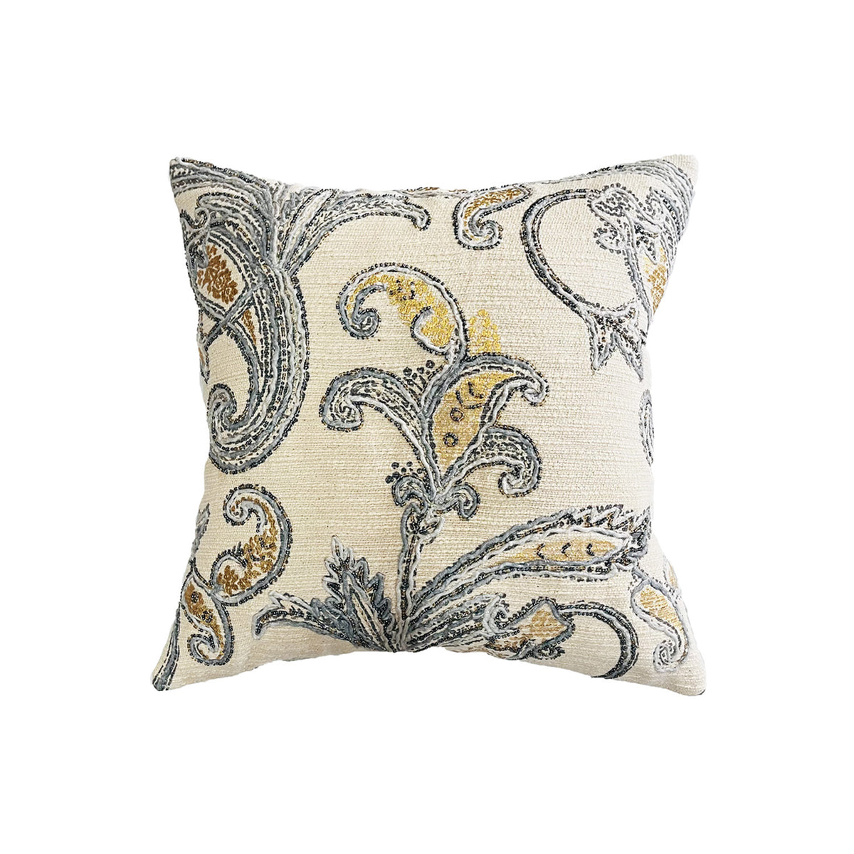 AMN GREY EMBROIDERY CUSHION COVER