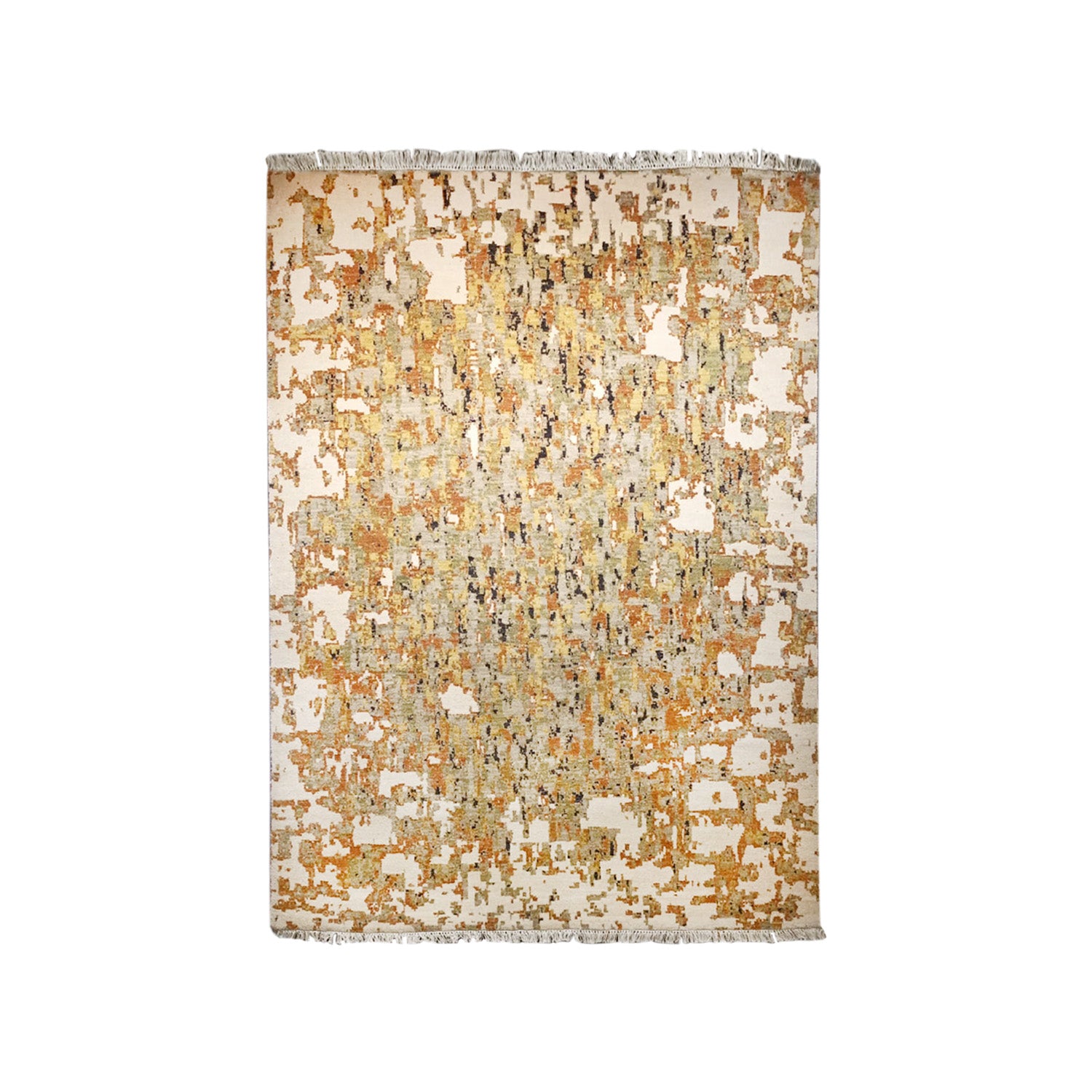 HANDKNOTTED WOOLEN CREAM TRADITIONAL CARPET