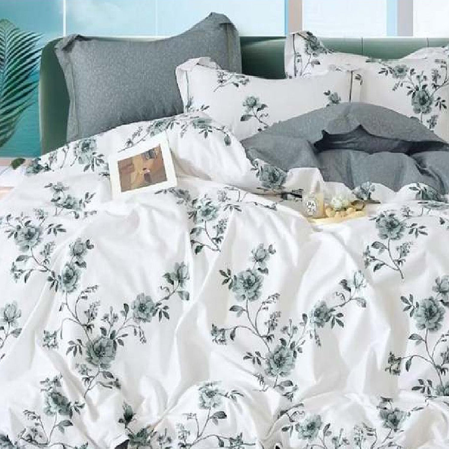 FOUR SEASONS XL WHITE FLORAL DOUBLE BEDSHEET