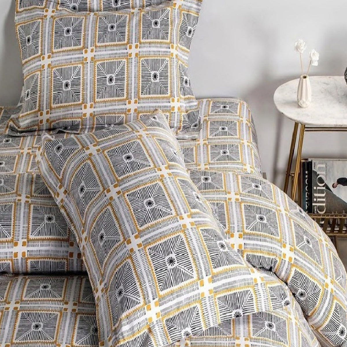 FOUR SEASONS XL GREY GOOSE MODERN DOUBLE BEDSHEET