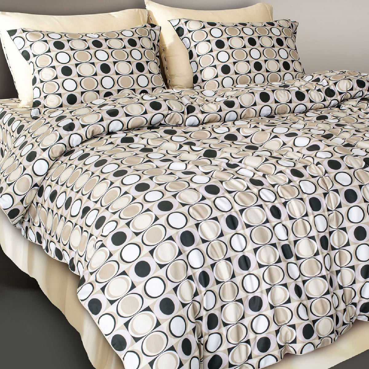 GLOBAL LIVING SG BEIGE MODERN DOUBLE BEDSHEET