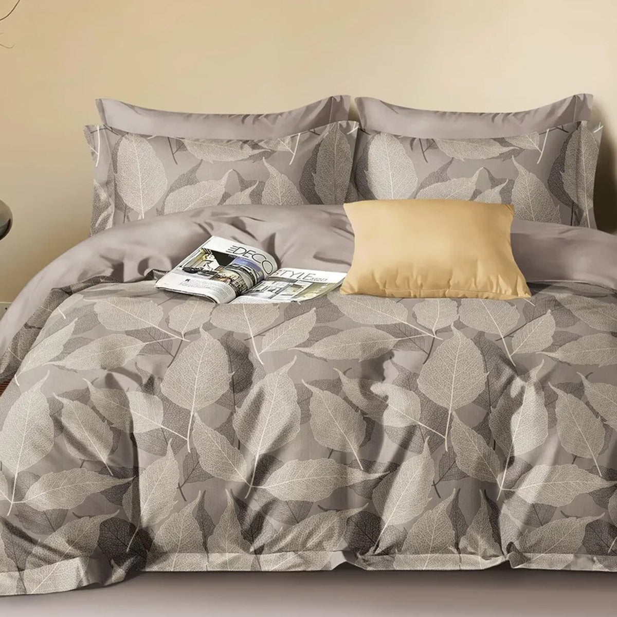 FOUR SEASONS BROWN LEAFS DOUBLE BEDSHEET