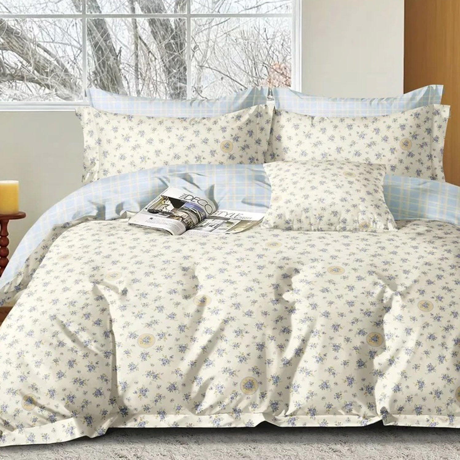 FOUR SEASONS CREAM FLORAL DOUBLE BEDSHEET