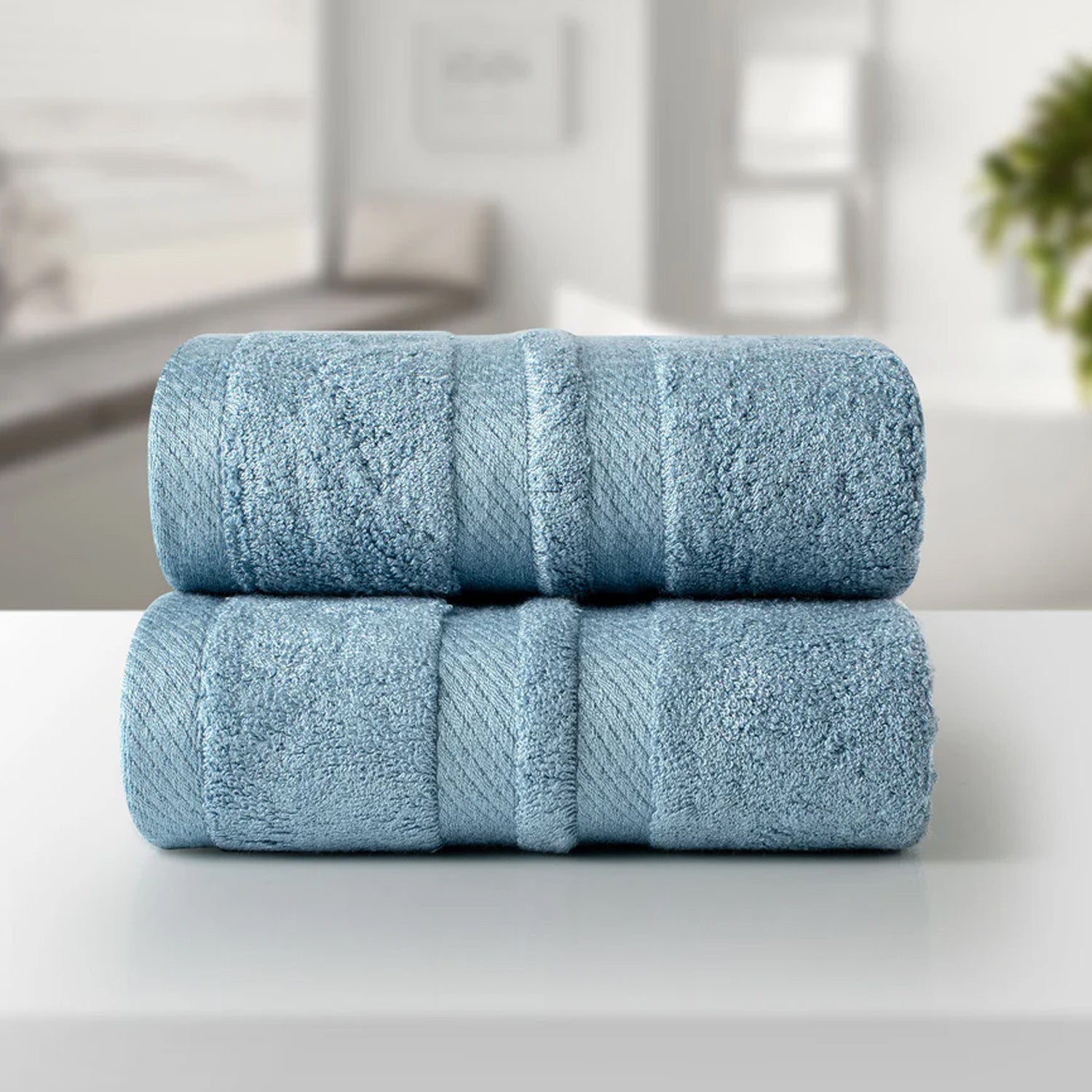 BAMBOO BLUE ULTRA ABSORBENT 2PC HAND TOWEL