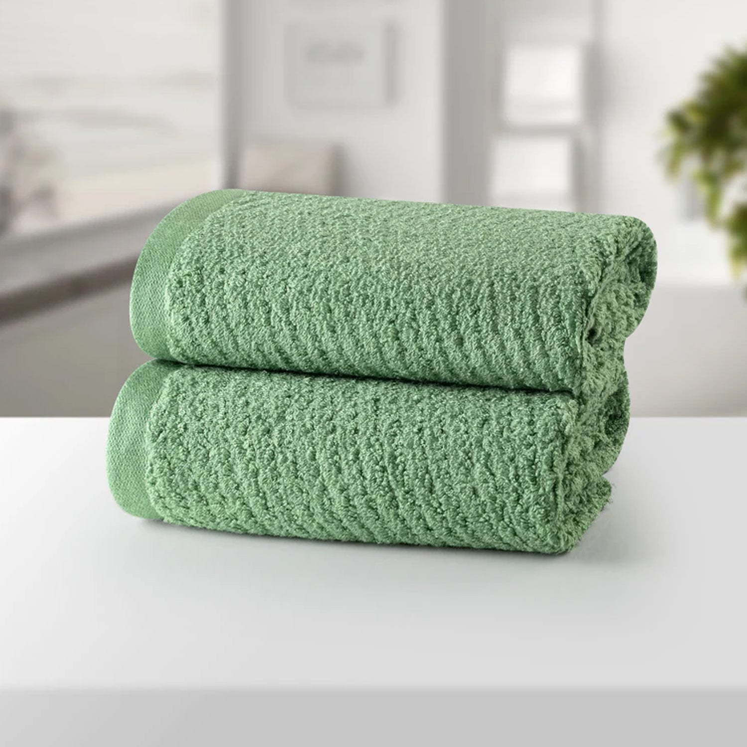 BAMBOO GREEN ULTRA ABSORBENT 2PC HAND TOWEL