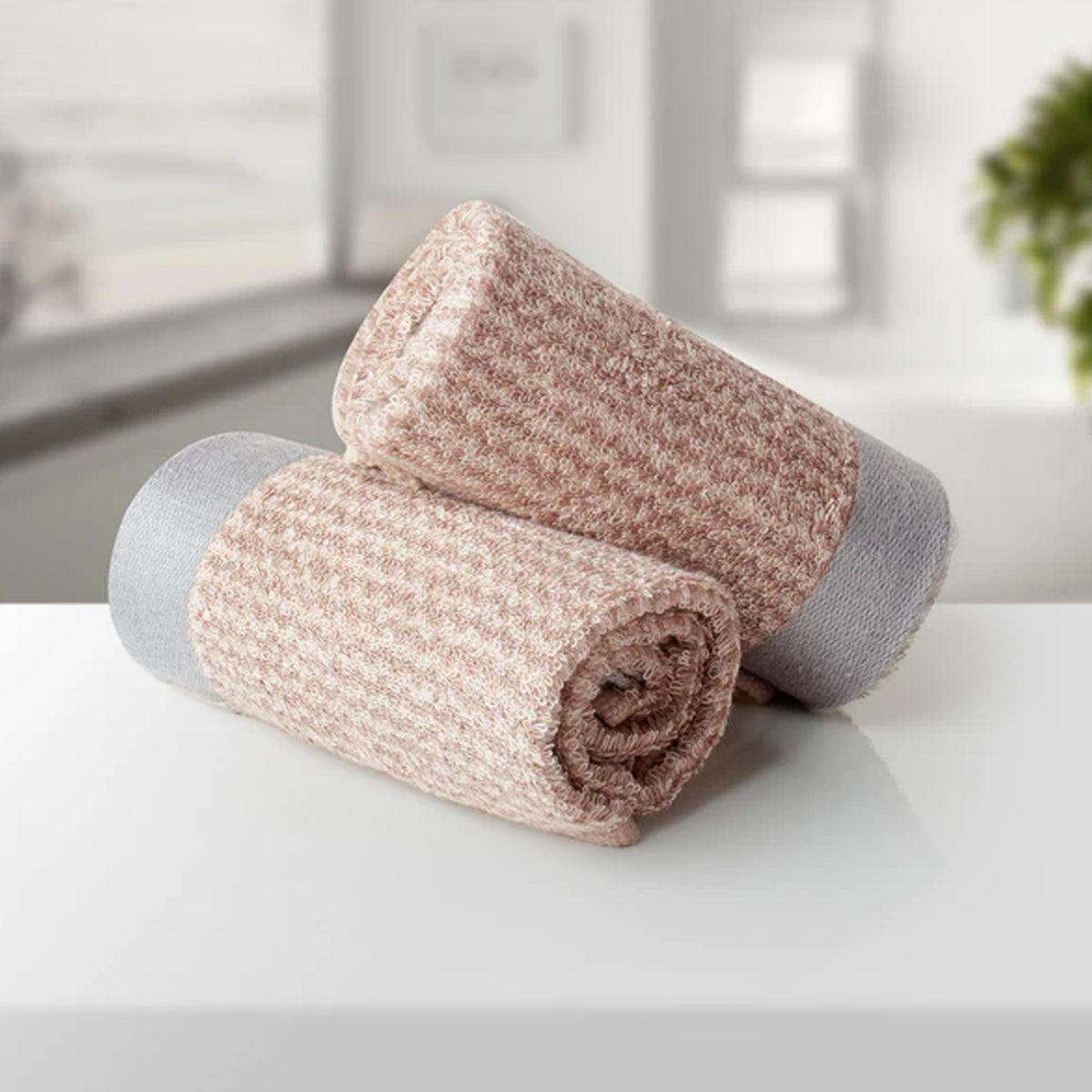 BAMBOO BEIGE GENTLE QUICK DRYING 2PC FACE TOWEL