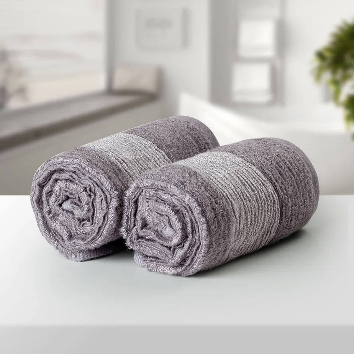 BAMBOO 01GREY GENTLE QUICK DRYING 2PC FACE TOWEL