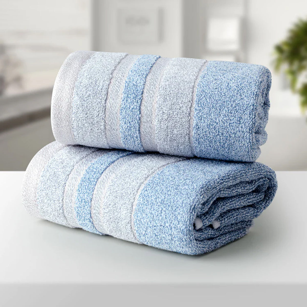 BAMBOO BLUE 100% LUXURY COTTON 2PC HAND TOWEL