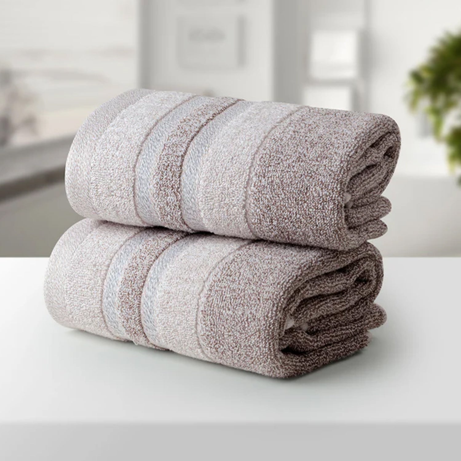 BAMBOO BROWN 100% LUXURY COTTON 2PC HAND TOWEL