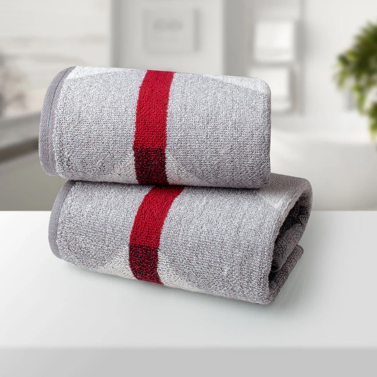 BAMBOO GREY 100% LUXURY COTTON 2PC HAND TOWEL