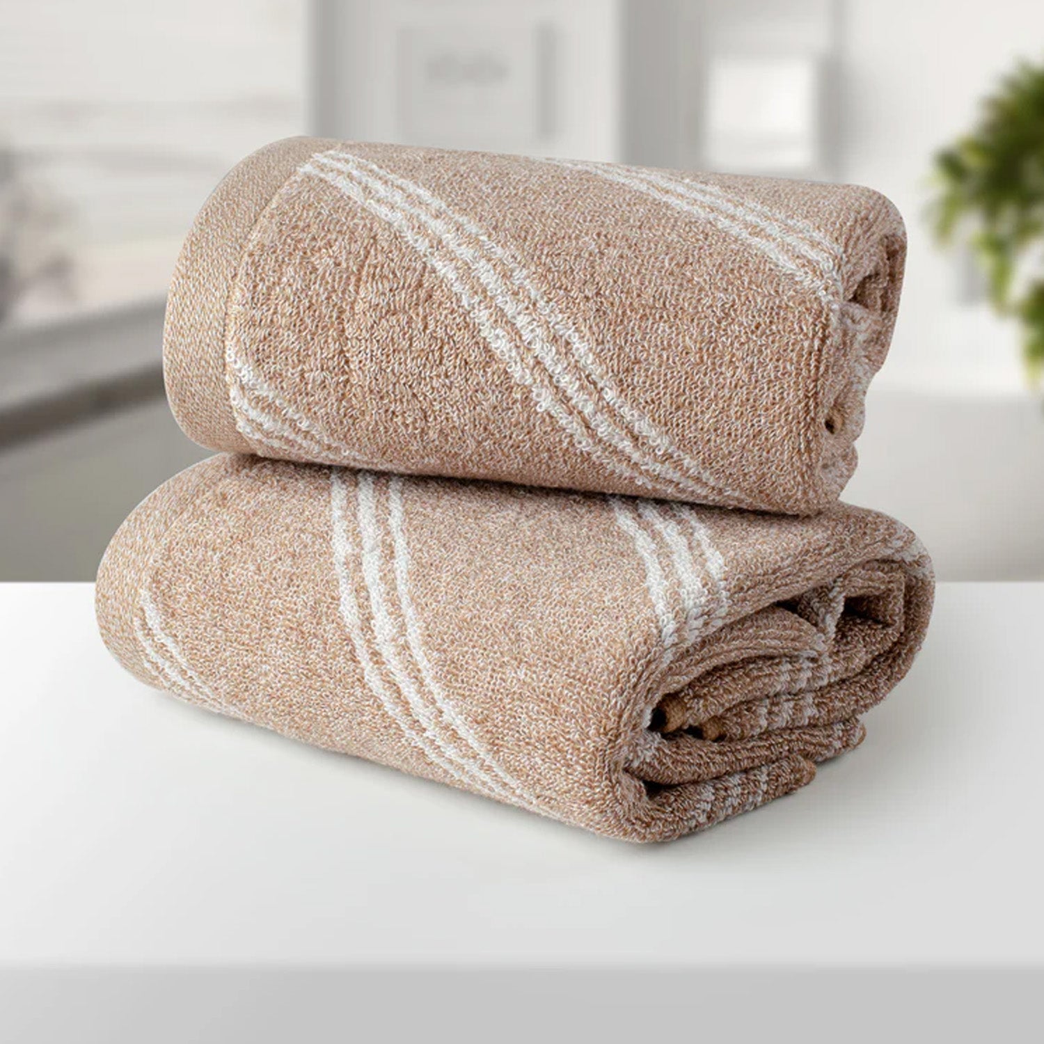 BAMBOO COFFEE 100% LUXURY COTTON 2PC HAND TOWEL