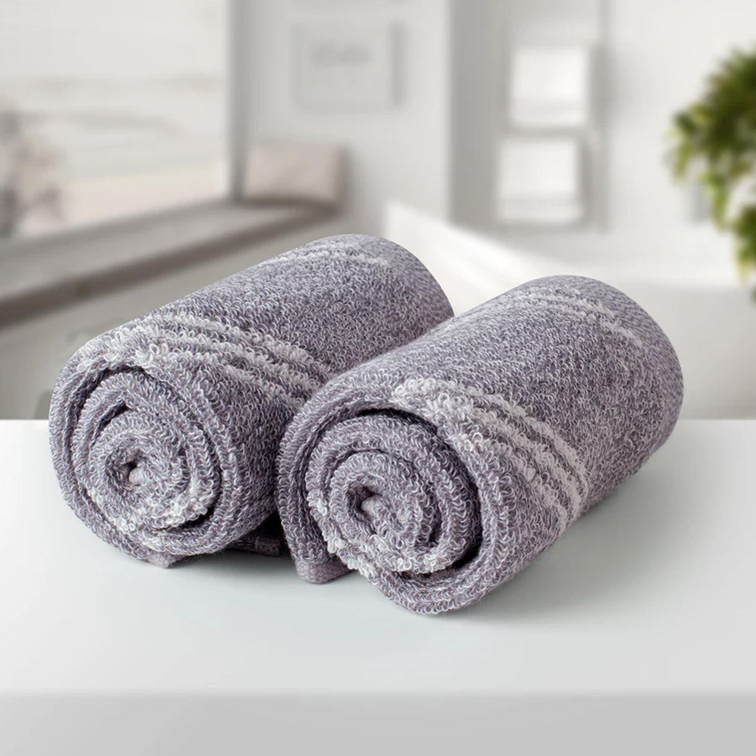 BAMBOO GREY 100% LUXURY COTTON 2PC FACE TOWEL