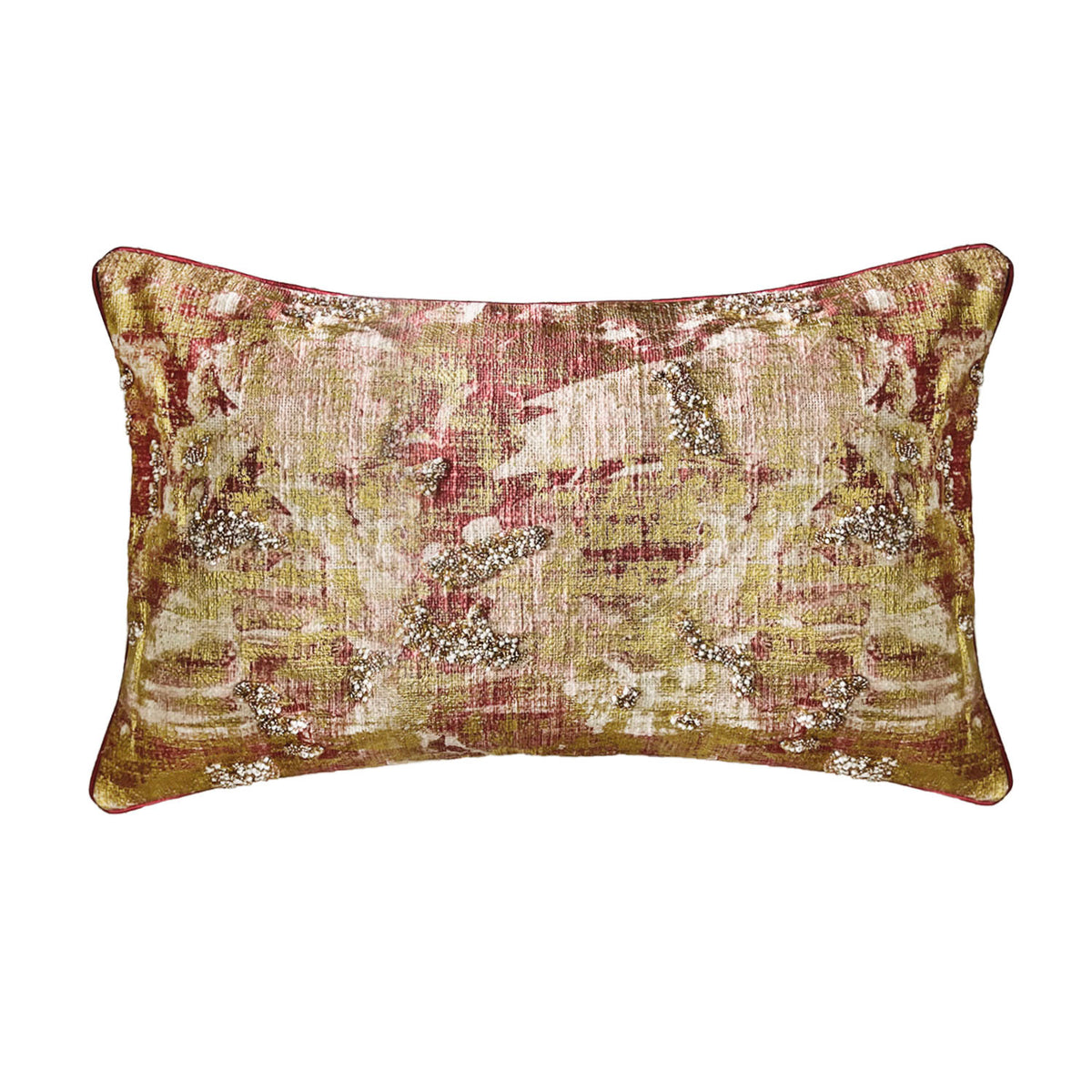 AMB TOMATO GOLD EMBROIDERY RECTANGLE CUSHION COVER