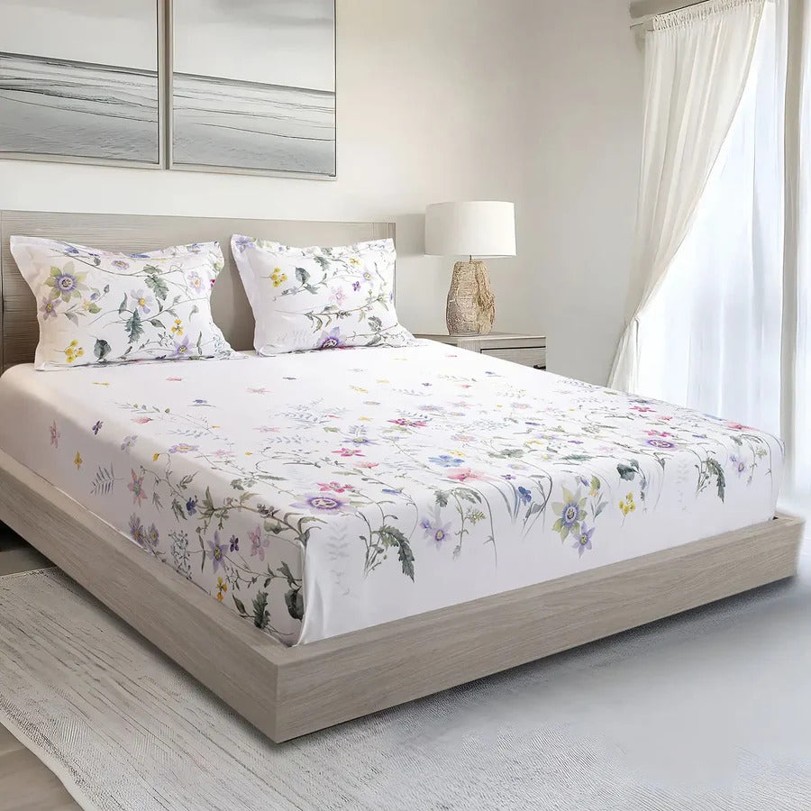 MICROMODAL BLOSSOM FLORAL DOUBLE BEDSHEET