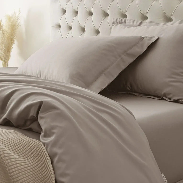 SUPIMA COTTON 900 TC SAND PLAIN DOUBLE BEDSHEET