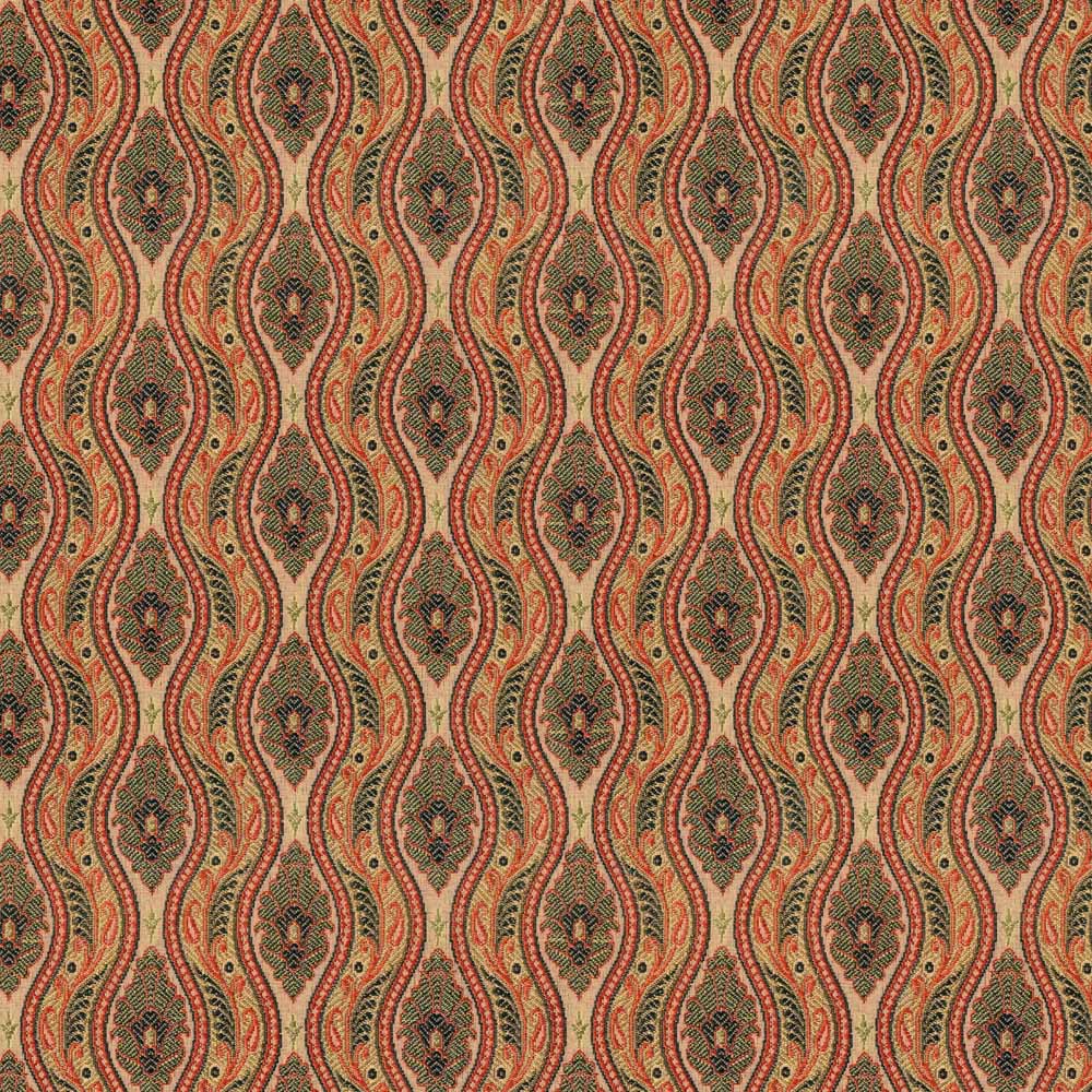 D MULTY ORANGE FLORAL CURTAIN FABRIC